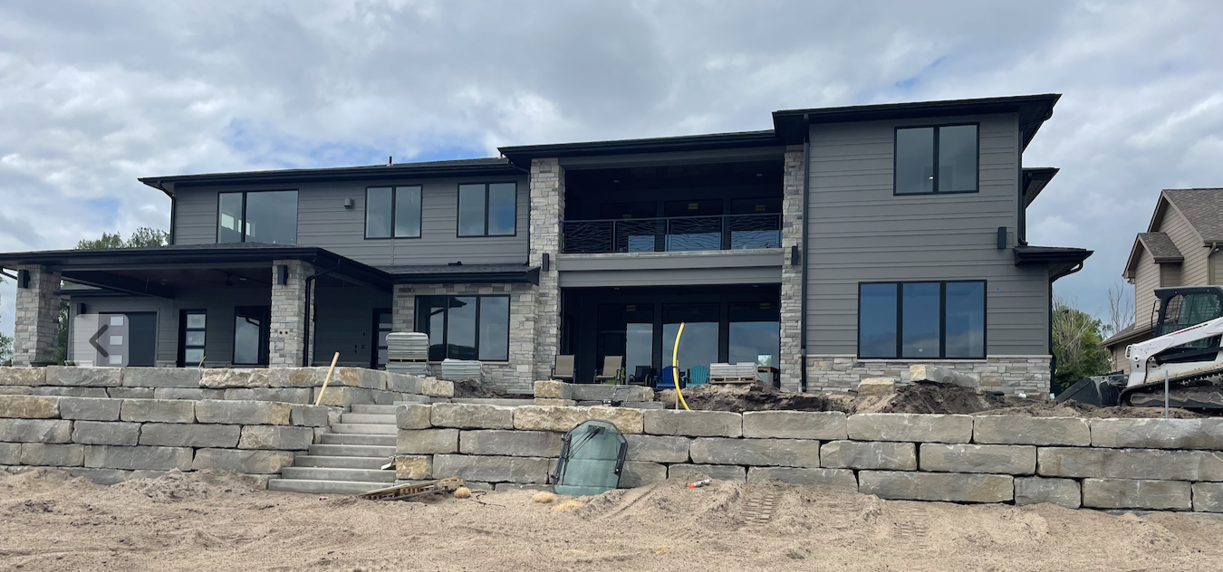 Custom house retaining wall